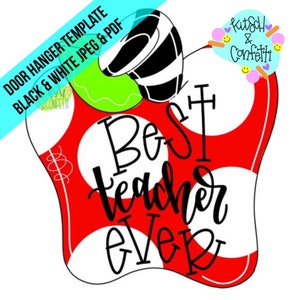 TEMPLATE: teacher door hanger template, classroom door hanger template, apple door hanger template,teacher appreciation door hanger template