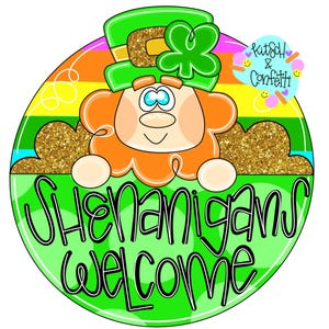 TEMPLATE: St Patricks day door hanger template, St Patricks Day gnome door hanger template, Leprechaun gnome door hanger template