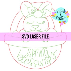 SVG: Easter bunny door hanger SVG, Spring door hanger SVG