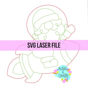 SVG: Christmas door hanger svg, Santa ribbon leg door hanger svg