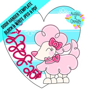 TEMPLATE: Valentines Day dog door hanger template