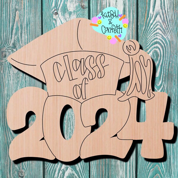 WOODEN BLANK CUTOUT:  2024 Graduation Door Hanger