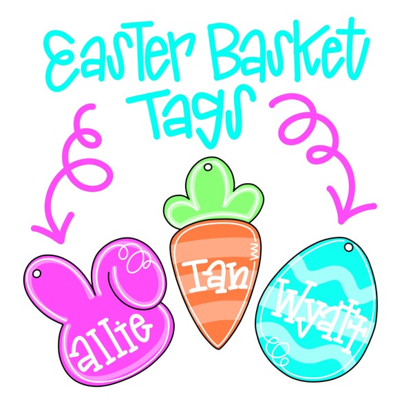 TEMPLATE: Easter basket name tag template