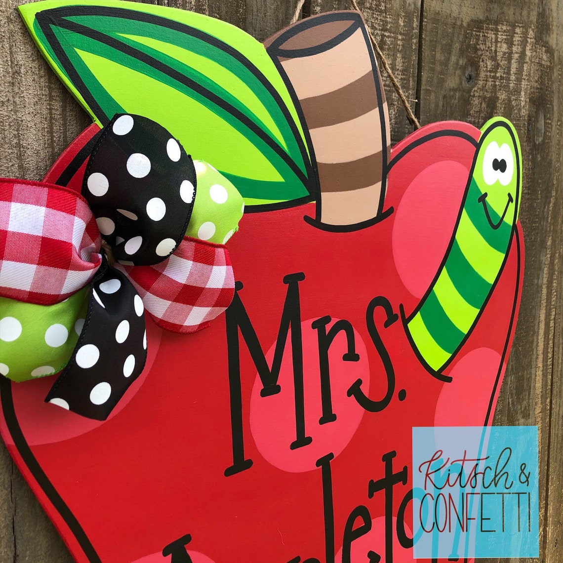 PREORDER Teacher Apple Door Hanger Classroom Door Hanger Etsy