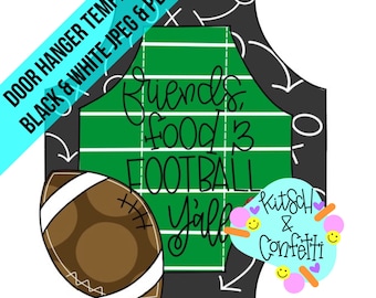 Fall Football Door Hanger Template (PDF/JPEG)