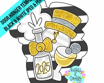 TEMPLATE: happy new year door hanger template