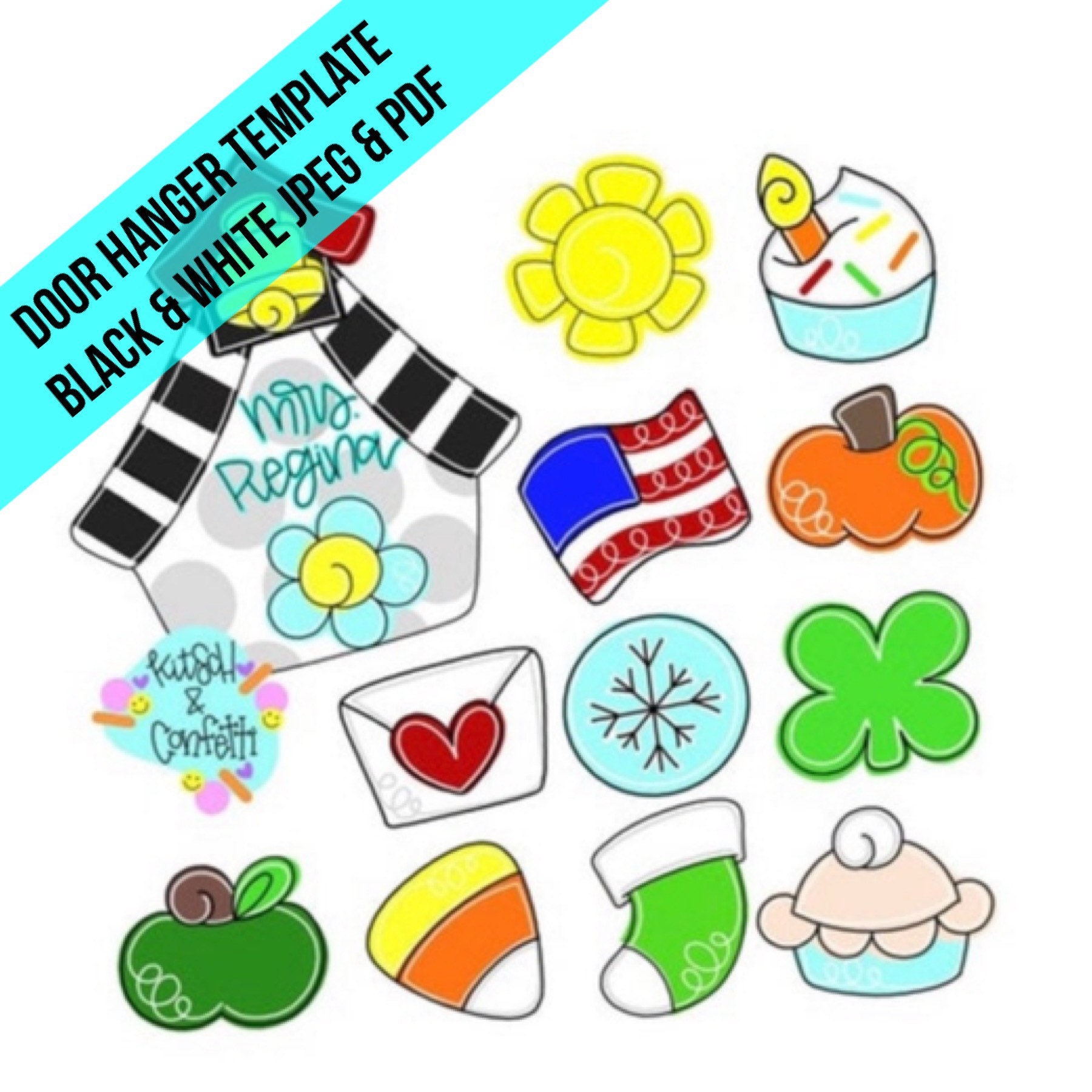 TEMPLATE: interchangeable teacher door hanger template, attachment teacher door hanger template, classroom door hanger template