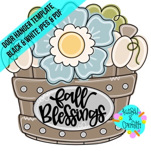 TEMPLATE: Fall flower door hanger template