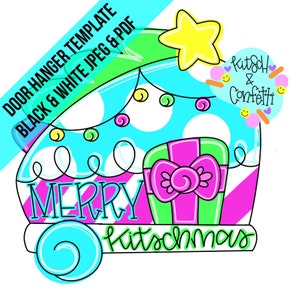 TEMPLATE: Christmas camper door hanger template