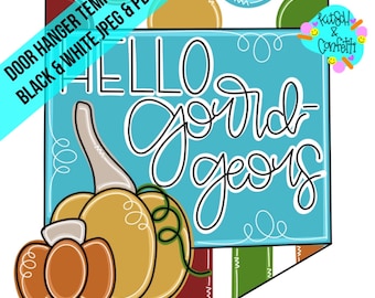 Fall Pumpkin Flag Door Hanger Template (PDF/JPEG)