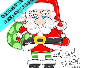 Ribbon Leg Santa Door Hanger Template (PDF/JPEG)