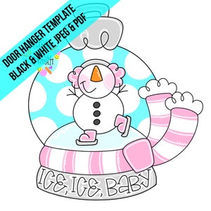 TEMPLATE: snowman door hanger template, snowglobe door hanger template, winter door hanger template