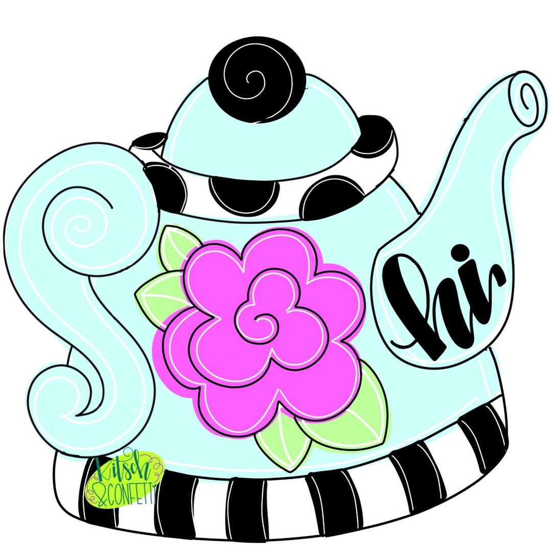 TEMPLATE Spring Teapot Door Hanger Template Spring Door Etsy