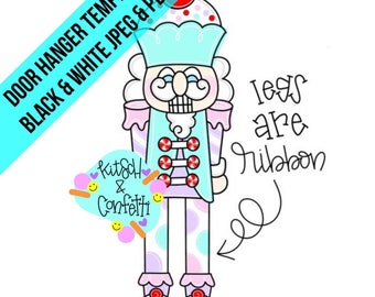 Ribbon Leg Nutcracker Door Hanger Template (PDF/JPEG)