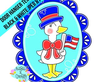 Patriotic Porch Goose Door Hanger Template (PDF/JPEG)