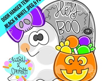 Halloween Tombstone Door Hanger Template (PDF/JPEG)