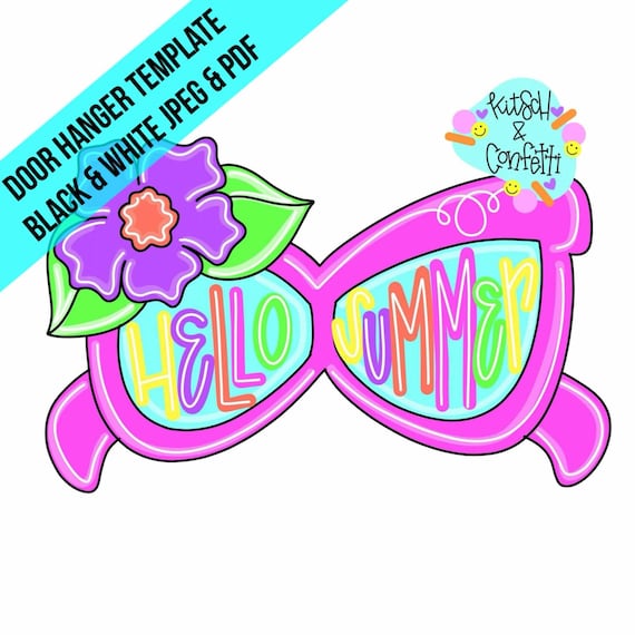 Summer Sunglasses Door Hanger Template (PDF/JPEG)