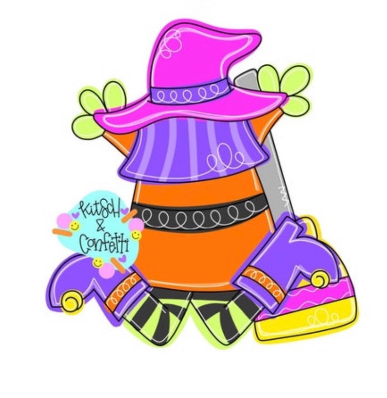 TEMPLATE Halloween Door Hanger Template Witch Door Hanger Etsy