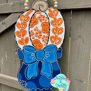 PREORDER: pumpkin door hanger, chinoiserie door hanger, fall door hanger