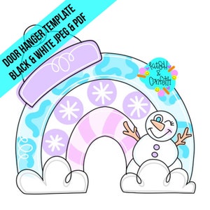 TEMPLATE: snowman door hanger template, winter door hanger template