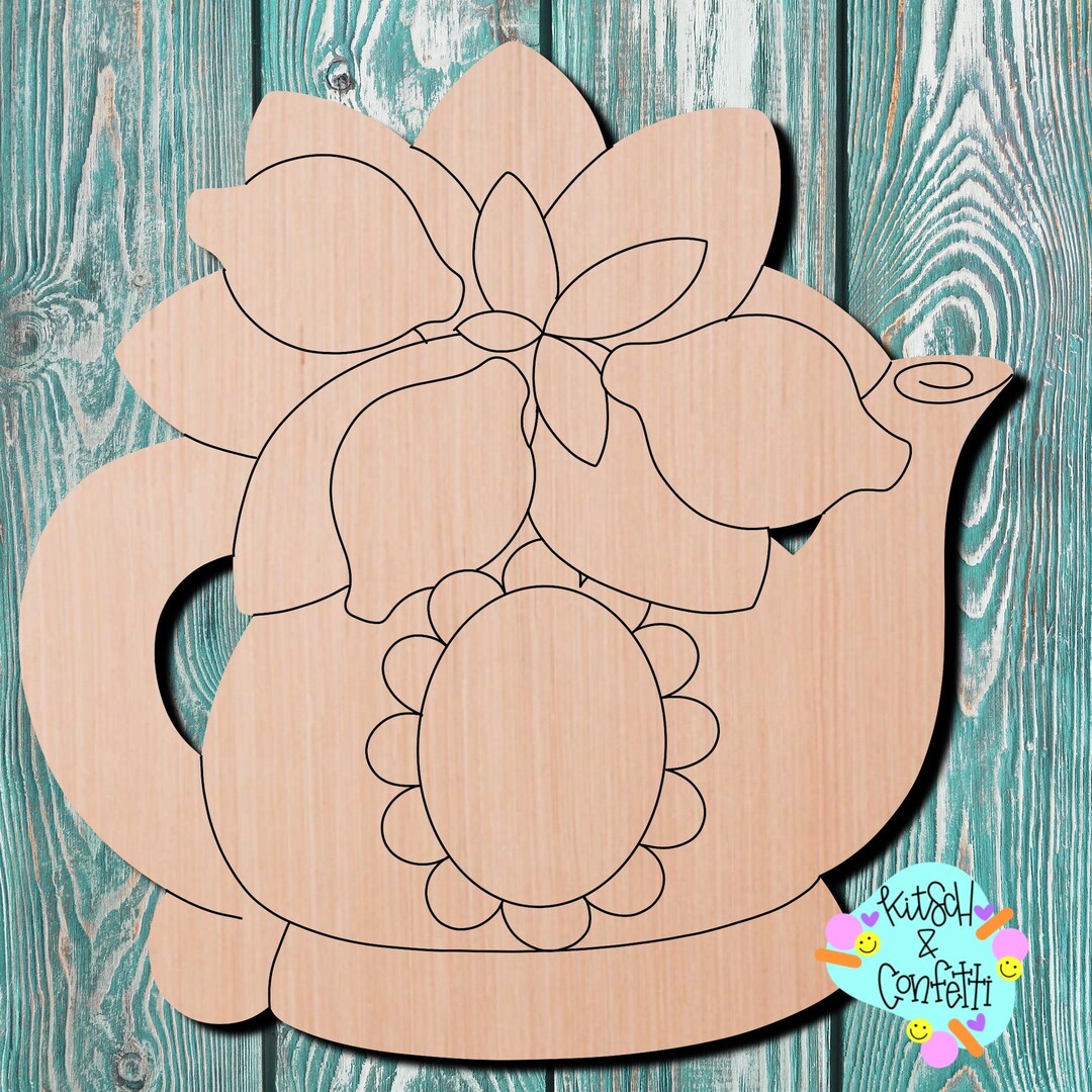 WOODEN BLANK CUTOUT Lemon Teapot Door Hanger Etsy