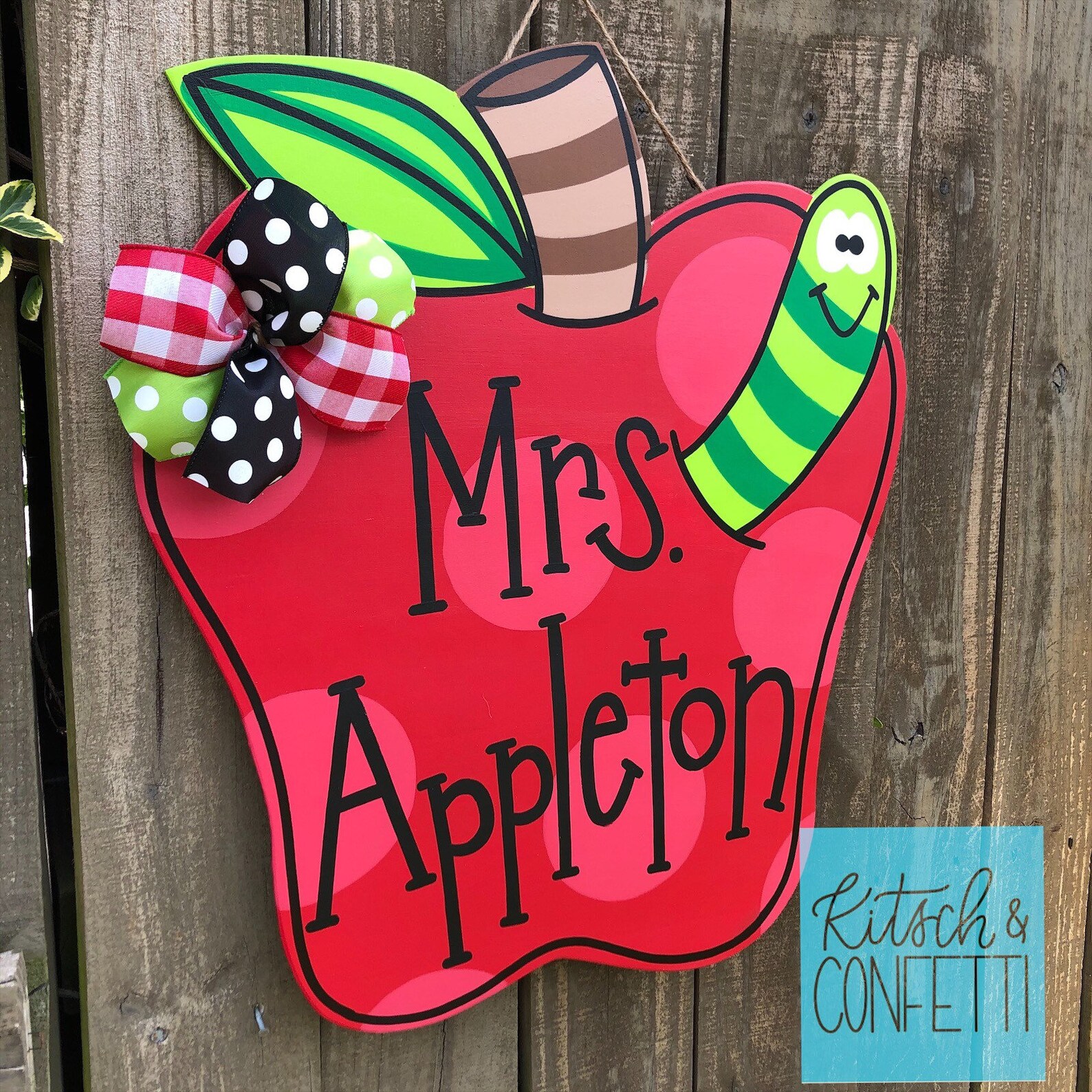 PREORDER Teacher Apple Door Hanger Classroom Door Hanger Etsy
