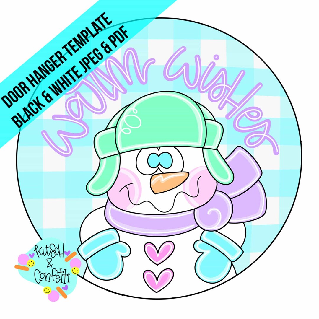 TEMPLATE: Snowman Door Hanger Template, Winter Door Hanger Template ...