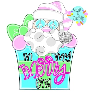 TEMPLATE: Christmas door hanger template, Santa door hanger template, Merry Era Santa door hanger template, Hippie Santa door template
