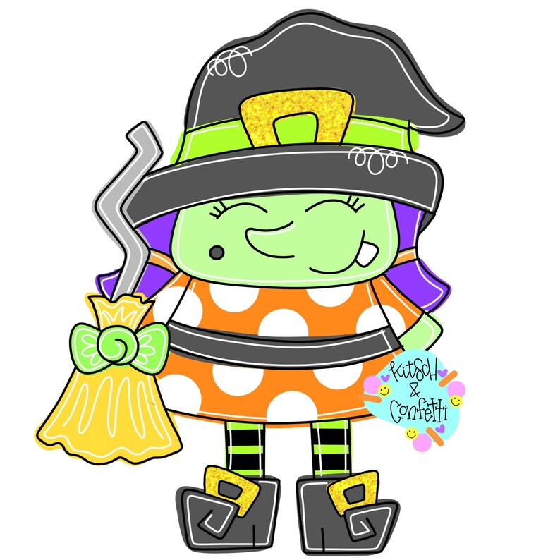 TEMPLATE Halloween Door Hanger Template Witch Door Hanger Etsy