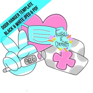 TEMPLATE: nurse door hanger template, nursing door hanger template, nurse appreciation door hanger template, peace love nursing