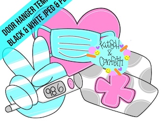 TEMPLATE: nurse door hanger template, nursing door hanger template, nurse appreciation door hanger template, peace love nursing