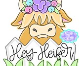 TEMPLATE highland cow door hanger template, heifer door hanger template, farm animal door hanger template, Summer door hanger template