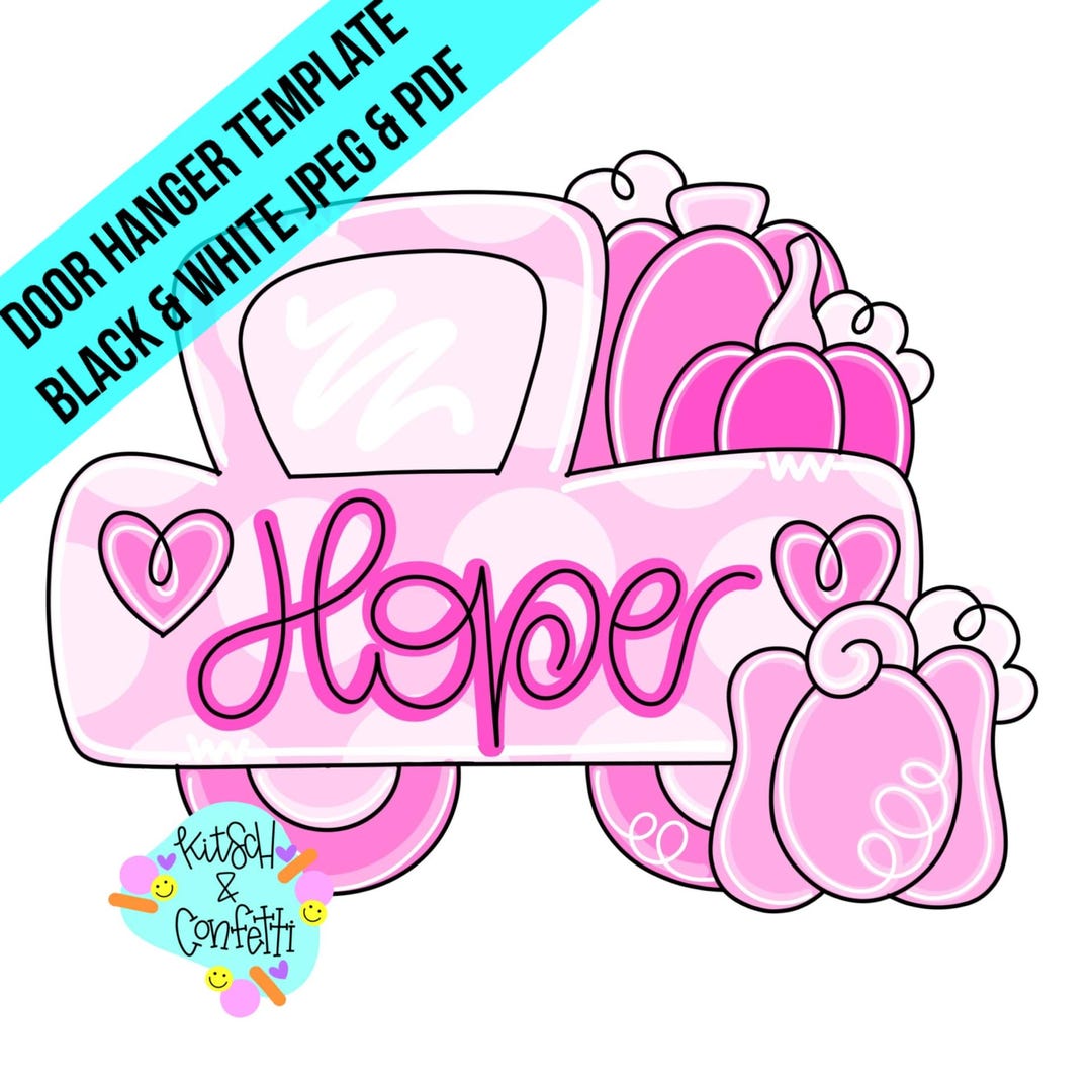 TEMPLATE: Breast Cancer Survivor Truck Door Hanger Template, Fall Door ...