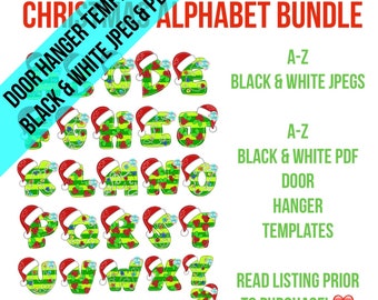 TEMPLATE: Christmas Alphabet A-Z door hanger templates