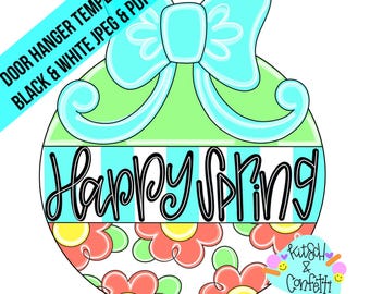 Spring Flower Door Hanger Template (PDF/JPEG)