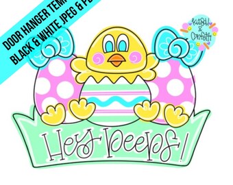 Easter Chick Door Hanger Template (PDF/JPEG)