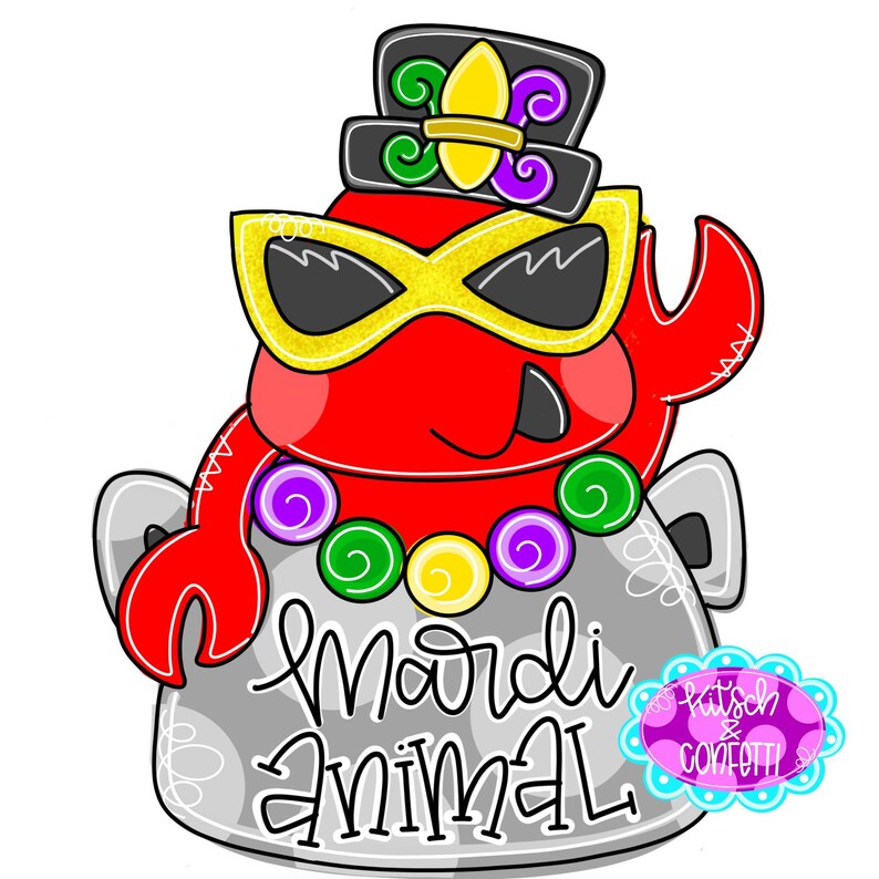 mardi gras crawfish door hanger
