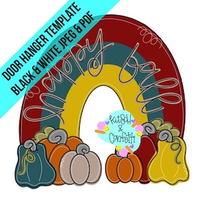 TEMPLATE: Fall door hanger template, pumpkin door hanger template, pumpkin stack door hanger template,  happy fall door hanger template