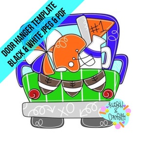 TEMPLATE: football truck door hanger template