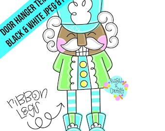 Ribbon Leg Christmas Nutcracker Door Hanger Template (PDF/JPEG)