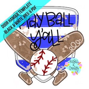 TEMPLATE: baseball door hanger template, softball door hanger template, sports door hanger template