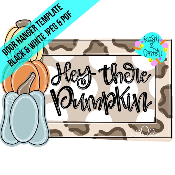 TEMPLATE: Fall door hanger template, pumpkin door hanger template, pumpkin stack door hanger template