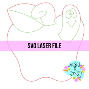 SVG:  Teacher classroom door hanger SVG, Apple Worm door hanger SVG