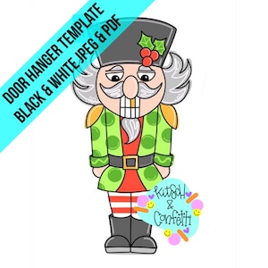 TEMPLATE: Christmas door hanger template, nutrcracker door hanger template, holiday door hanger template