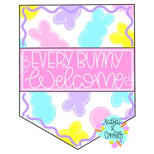 TEMPLATE: Easter bunny door hanger template, every bunny welcome template
