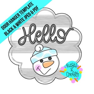 TEMPLATE: snowman door hanger template, winter door hanger template
