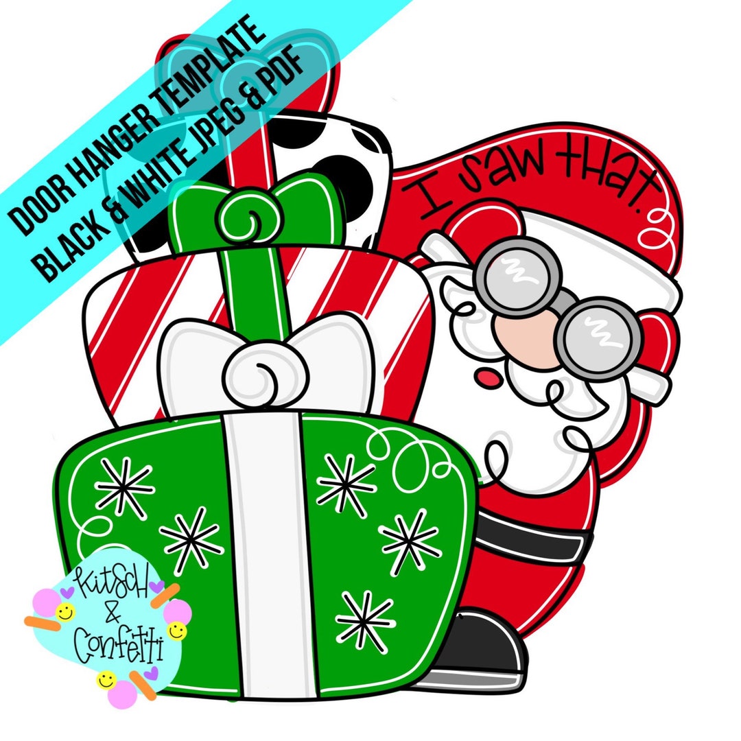 template: christmas door hanger template, santa door hanger