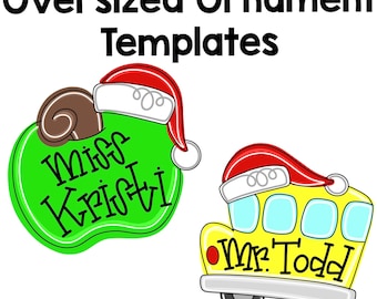 OVERSIZED ORNAMENT TEMPLATE: teacher apple ornament template, bus driver ornament template