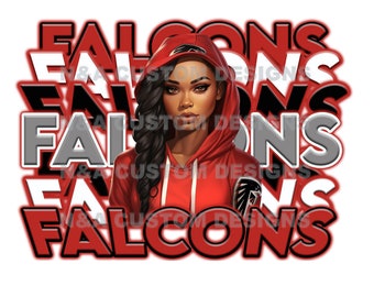 Falcons PNG Sublimation Digital Football