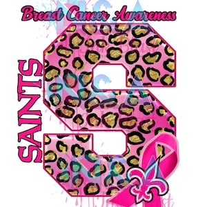 Custom Breast Cancer Awareness Saints PNG Sublimation Digital Pink